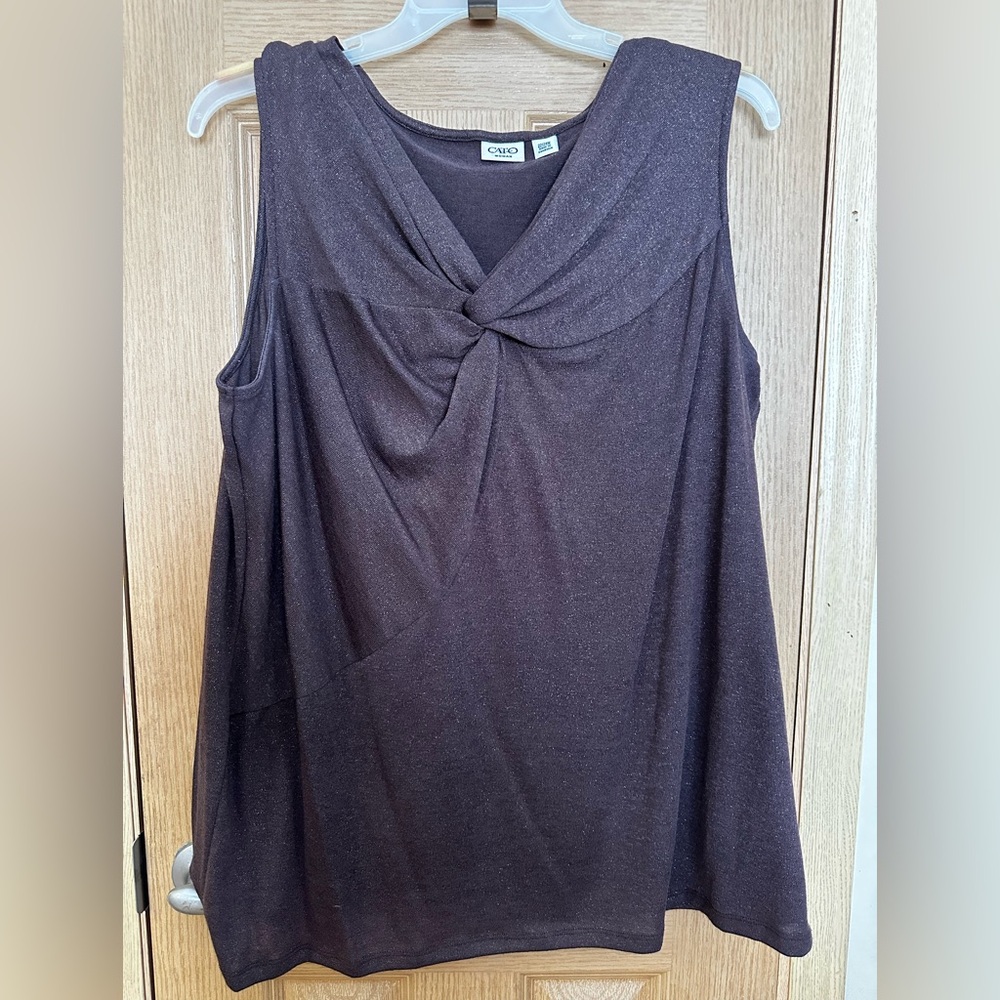 Cato Women's Twist Front Sleeveless Sparkle Top - SZ 22/24